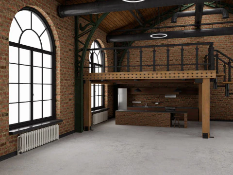 Loft interior 10 3D Model