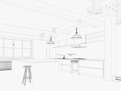 Loft interior 10 Model 3D