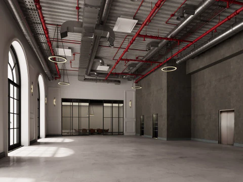 Loft Office interior 18 3D Model