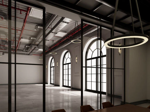 Loft Office interior 18 3D Model