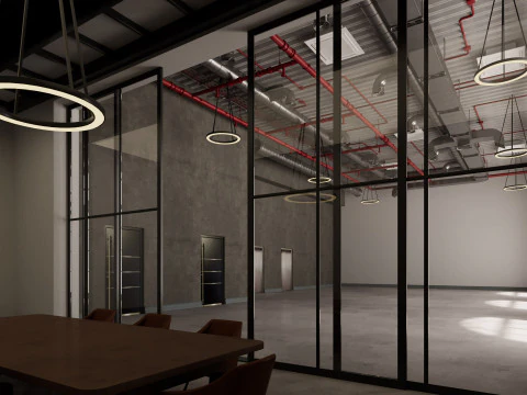 Loft Office interior 18 3D Model