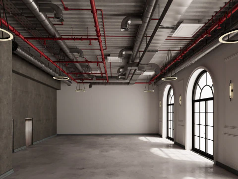 Loft Office interior 18 3D Model