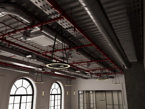 Loft Office interior 18 3D Model