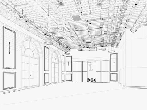 Loft Office interior 18 3D Model