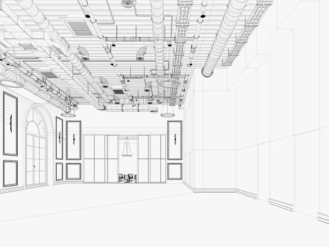 Loft Office interior 18 3D Model