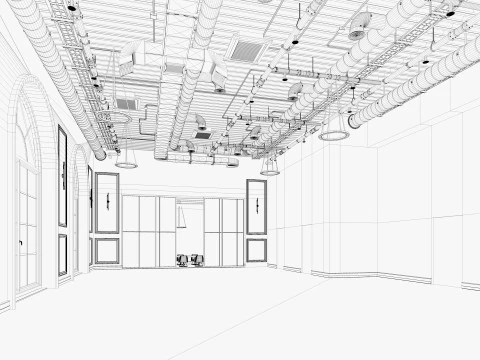 Loft Office interior 18 3D Model