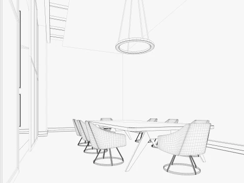 Loft Office interior 18 3D Model