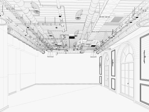Loft Office interior 18 3D Model
