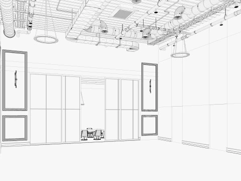 Loft Office interior 18 3D Model