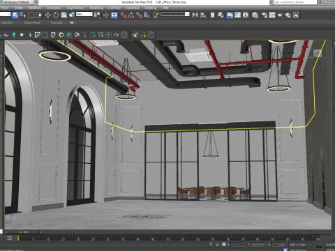Loft Office interior 18 3D Model