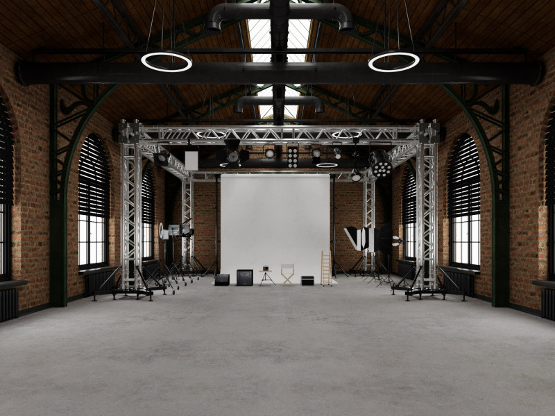 Loft Photo Studio scene 2 Model 3D .c4d .max .obj .3ds .fbx .stl .blend