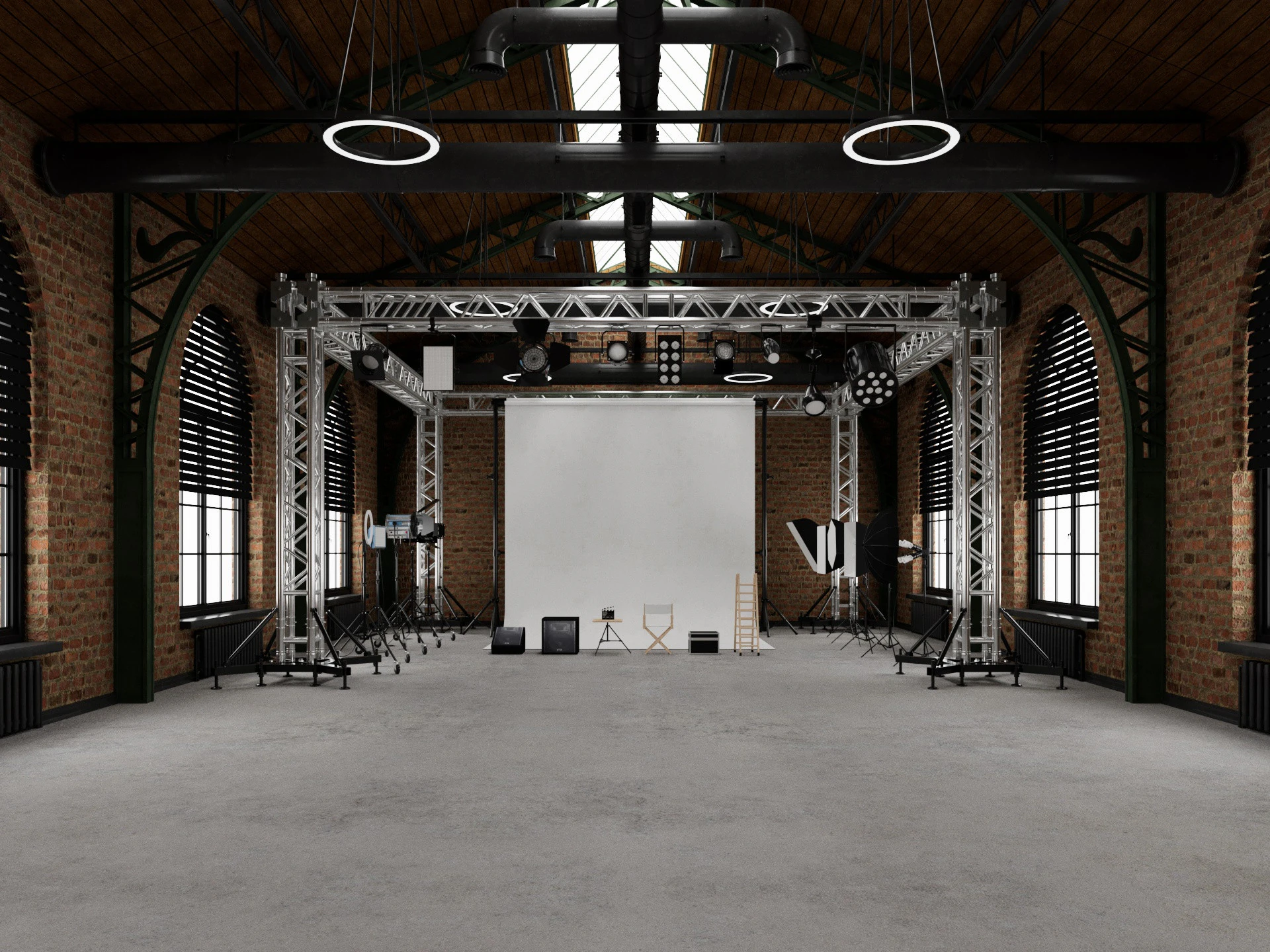 Loft Photo Studio scene 2 3D Model .c4d .max .obj .3ds .fbx .stl .blend 