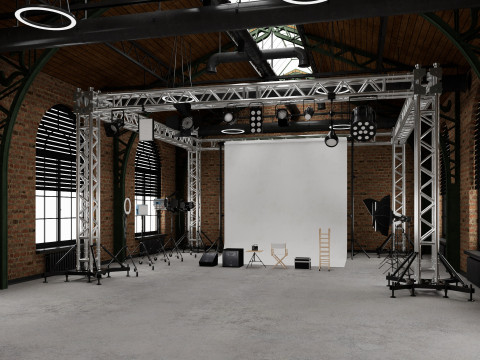 Loft Photo Studio scene 2 Model 3D