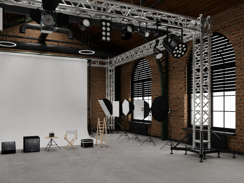 Loft Photo Studio scene 2 Model 3D
