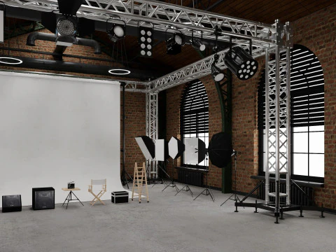 Loft Photo Studio scene 2 3D Model