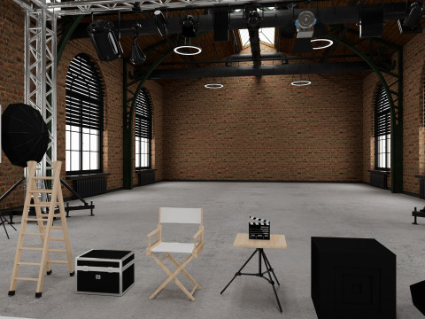 Loft Photo Studio scene 2 Model 3D