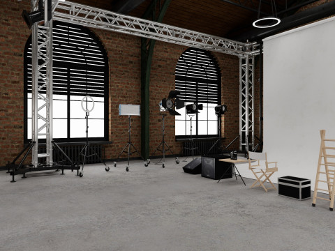 Loft Photo Studio scene 2 Model 3D