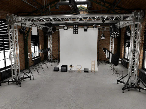 Loft Photo Studio scene 2 3D Model