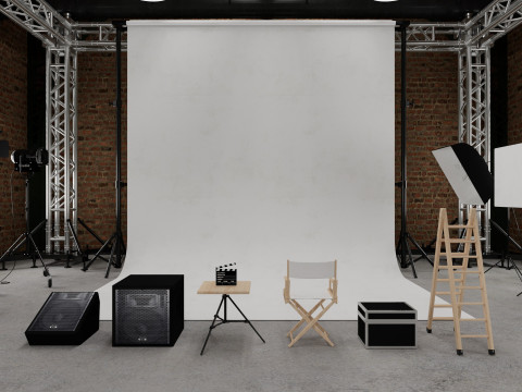 Loft Photo Studio scene 2 Model 3D