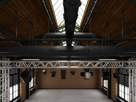 Loft Photo Studio scene 2 Model 3D