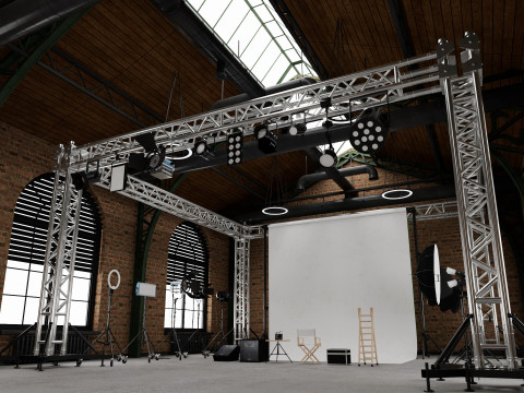 Loft Photo Studio scene 2 Model 3D