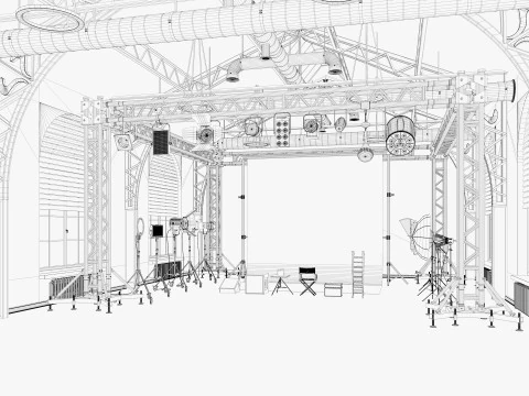 Loft Photo Studio scene 2 3D Model