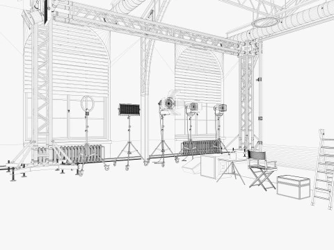 Loft Photo Studio scene 2 3D Model