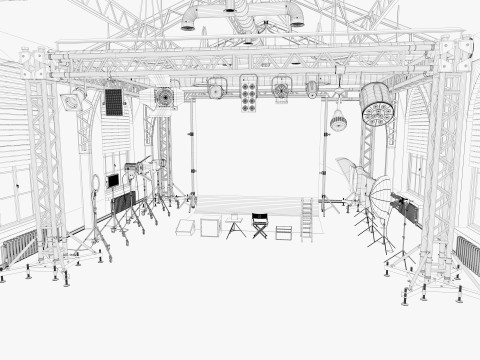 Loft Photo Studio scene 2 Model 3D
