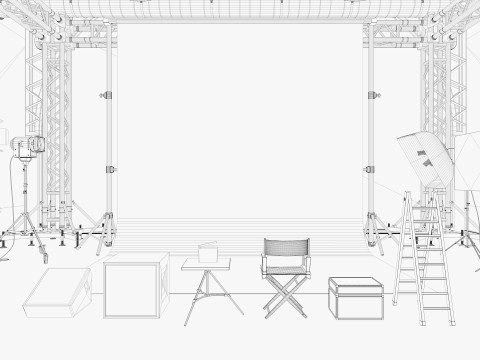 Loft Photo Studio scene 2 Model 3D