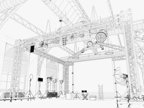 Loft Photo Studio scene 2 3D Model