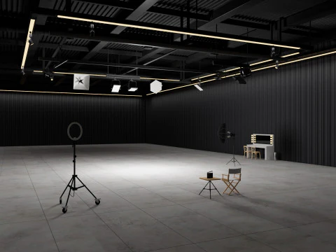 Scena interna dell'Hangar Photo Studio Modello 3D