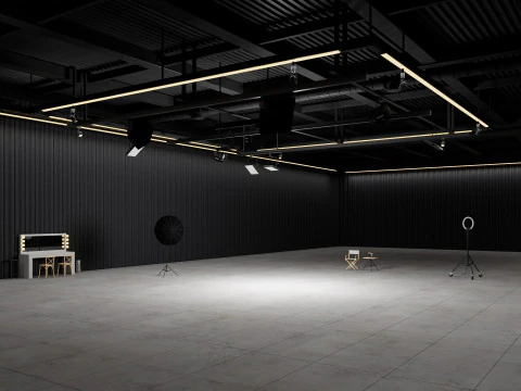 Scena interna dell'Hangar Photo Studio Modello 3D