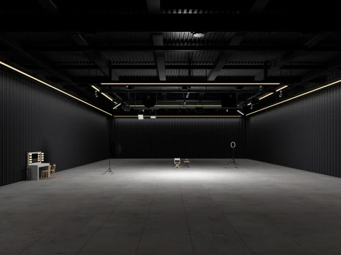 Scena interna dell'Hangar Photo Studio Modello 3D