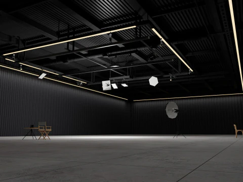 Scena interna dell'Hangar Photo Studio Modello 3D