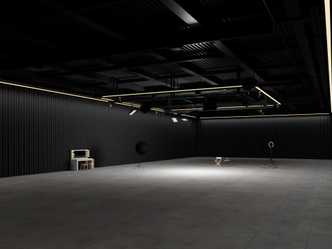 Scena interna dell'Hangar Photo Studio Modello 3D