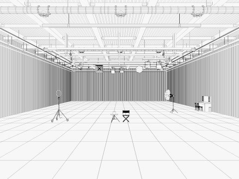 Hangar Photo Studio interior scene Modello 3D