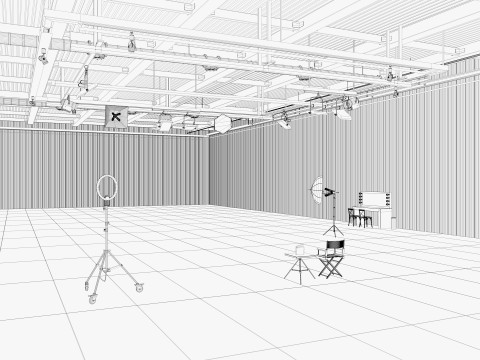 Hangar Photo Studio interior scene Modello 3D