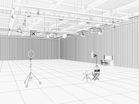 Scena interna dell'Hangar Photo Studio Modello 3D