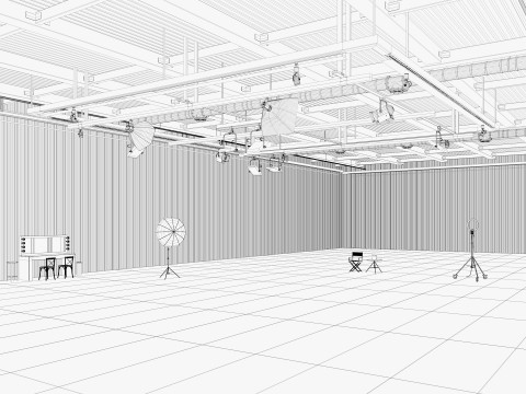 Hangar Photo Studio interior scene Modello 3D