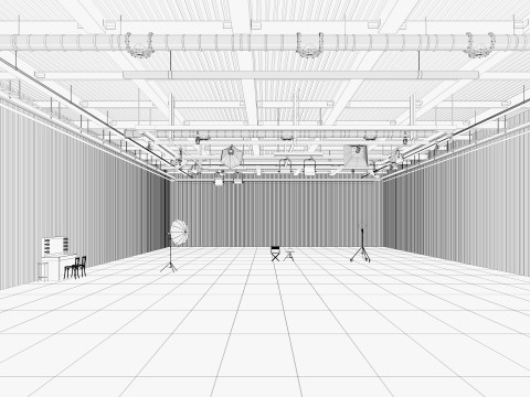 Hangar Photo Studio interior scene Modello 3D