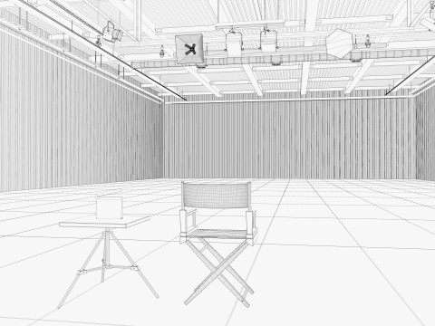 Hangar Photo Studio interior scene Modello 3D