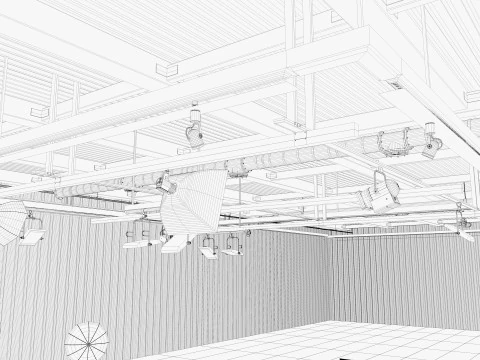 Scena interna dell'Hangar Photo Studio Modello 3D