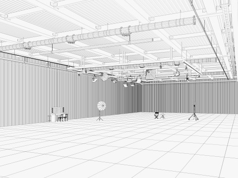 Hangar Photo Studio interior scene Modello 3D