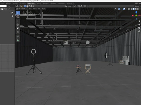 Scena interna dell'Hangar Photo Studio Modello 3D