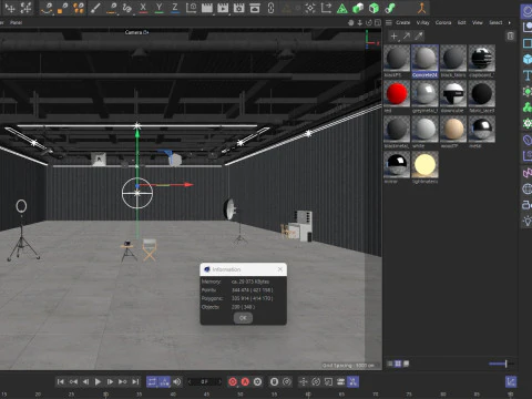 Scena interna dell'Hangar Photo Studio Modello 3D