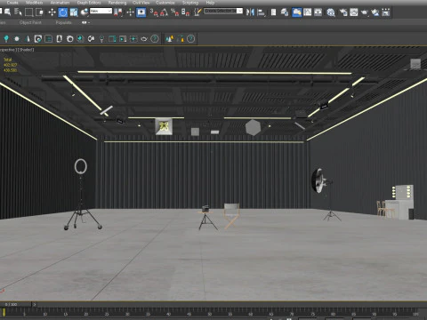 Scena interna dell'Hangar Photo Studio Modello 3D