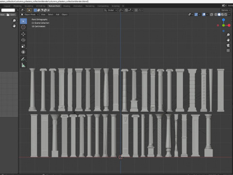 Klasyczna kolekcja pilastrów kolumnowych Model 3D