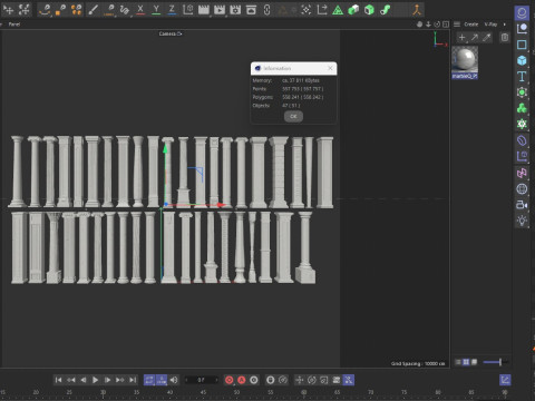 Klasyczna kolekcja pilastrów kolumnowych Model 3D