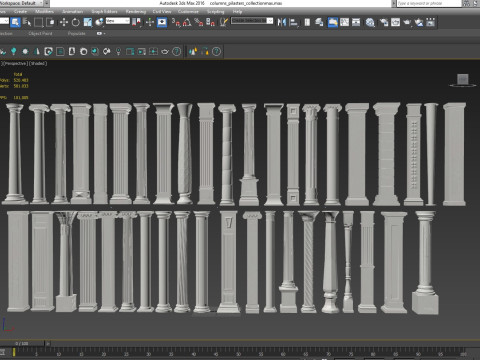 Klasyczna kolekcja pilastrów kolumnowych Model 3D