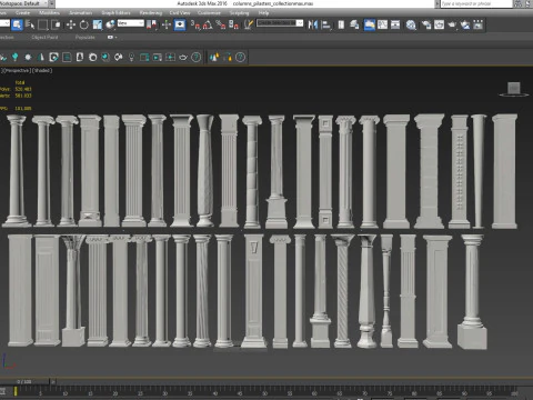 Колекція пілястр класичних колон 3D Модель